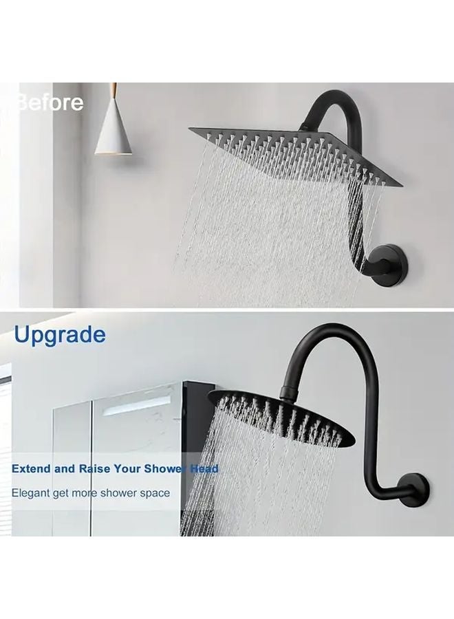 S Shape Shower Arm Extension Pipe Stainless Steel High Rise Replacement Chrome - Image 4