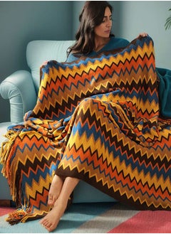 وهاواي Knitted Tassel Blankets, Super Soft Cozy Lightweight Decorative Throw Blankets for Couch , Bed, Sofa, Outdoor Throw Blanket All Seasons 127x178CM（coffee  color）  - Image 5