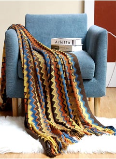 وهاواي Knitted Tassel Blankets, Super Soft Cozy Lightweight Decorative Throw Blankets for Couch , Bed, Sofa, Outdoor Throw Blanket All Seasons 127x178CM（coffee  color）  - Image 1