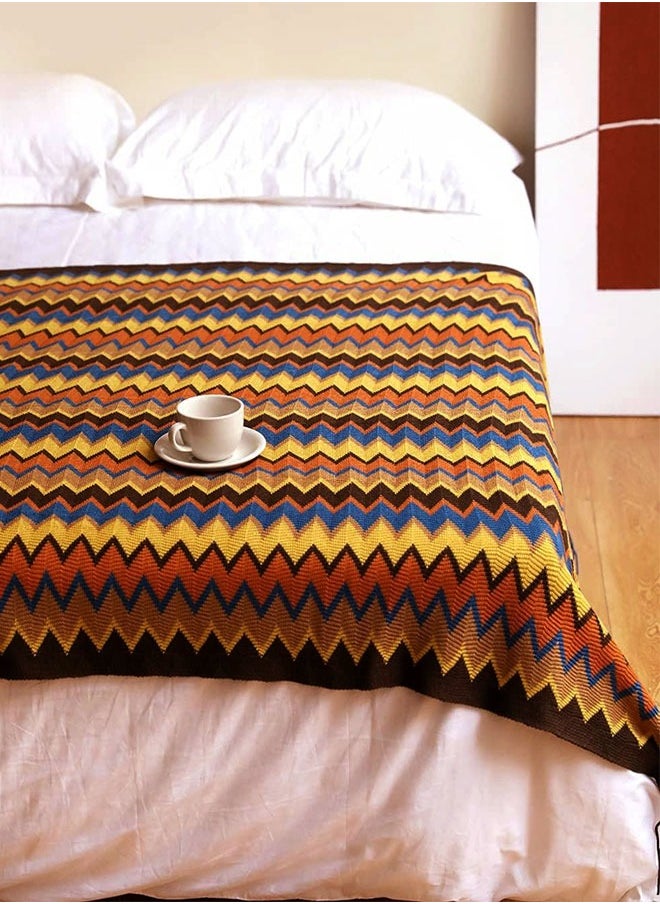 وهاواي - Knitted Tassel Blankets, Super Soft Cozy Lightweight Decorative Throw Blankets for Couch , Bed, Sofa, Outdoor Throw Blanket All Seasons 127x178CM（coffee  color） - Image 1
