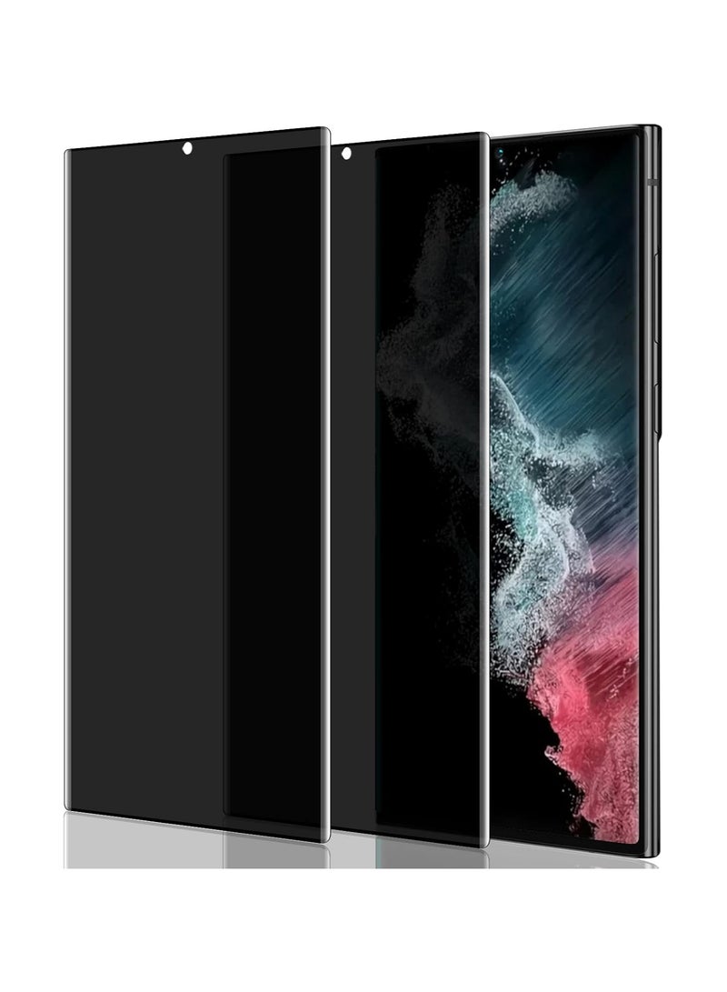 FARROBIZZ [2 Pack] Galaxy S22 Ultra Privacy Screen Protector, Tempered Glass Anti-Spy 9H Hardness Film for Samsung Galaxy S22 Ultra 6.8”, 3D Curved Edge Easy Install 【Don’t Support Fingerprint Unlock】 - Image 1