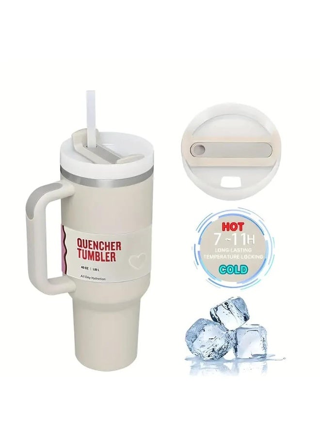 BPA كوب كوانش من الفولاذ المقاوم للصدأ معزول بالفراغ مع غطاء وقشة للماء والشاي المثلج أو القهوة والسموذي والمزيد  40 أونصة من BPA - Image 2