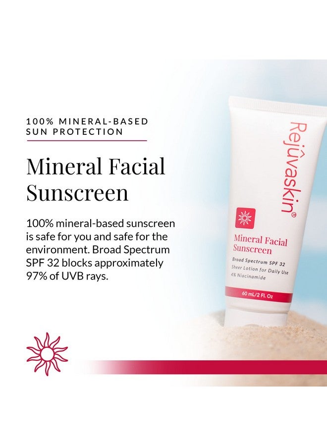 Rejuvaskin Mineral Facial Sunscreen Face Cream Broad Spectrum Sunscreen For Sensitive Skin And Acneprone Skin Oilfree Mineral Daily Face Lotion For The Face Face Moisturizer With Spf 32 - Image 5