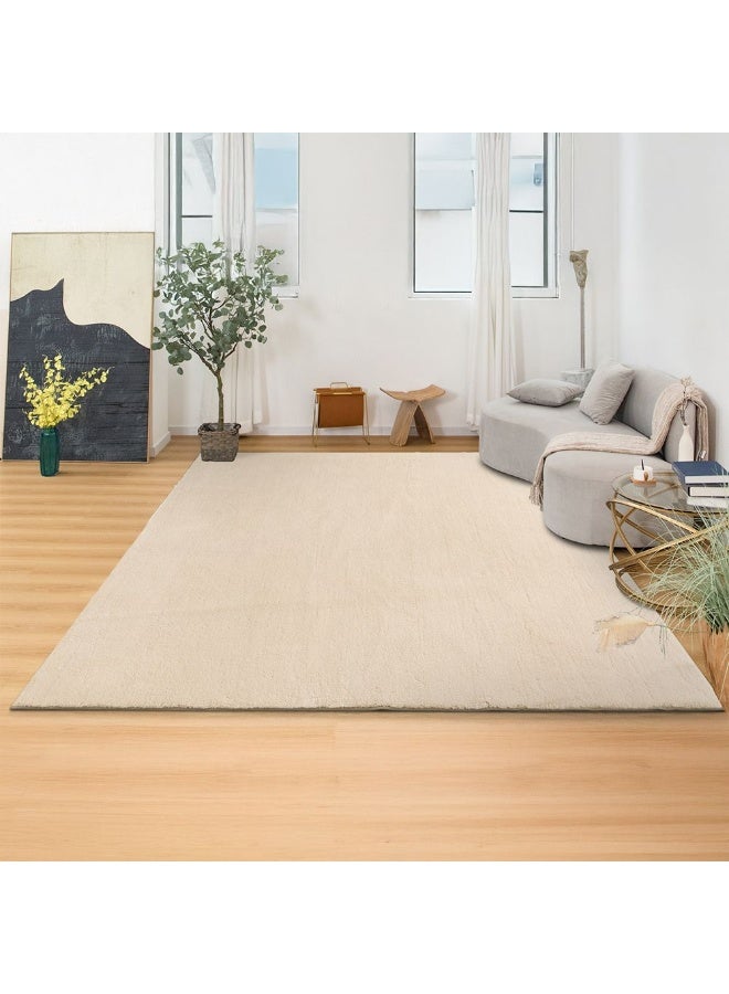 DANUBE HOME Nova Tufted Shaggy Solid Rug | Washable Solids Style | Polyester Area Rug Floor Covering | Indoor Carpet For Living Room Dining Bedroom 240X340cm-Cream - Image 1