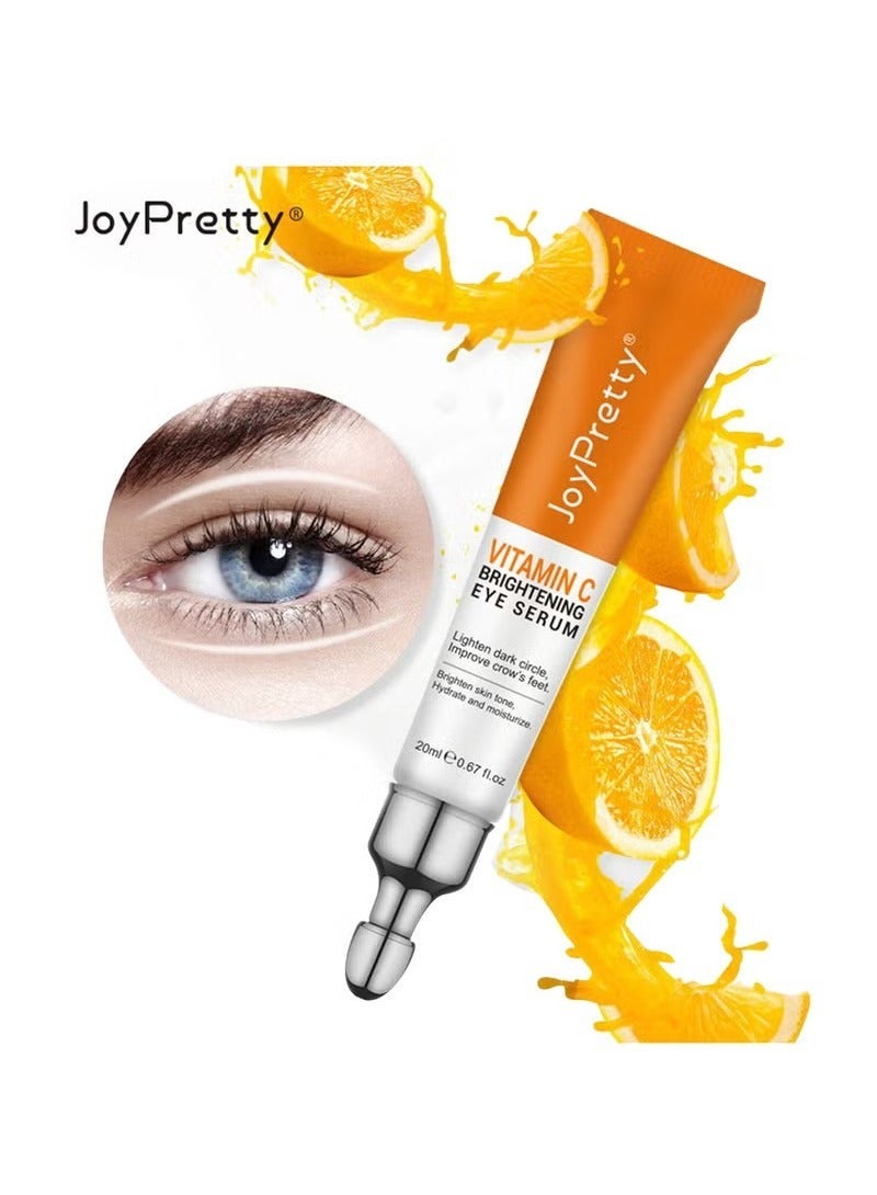 JoyPretty Vitamin C Brightening Eye Serum,Brightening Anti-Aging Eye Moisturizer,Remove Dark Circles Puffiness Under Eye Bags Fine Line,Reduce Wrinkle 20ml - Image 1