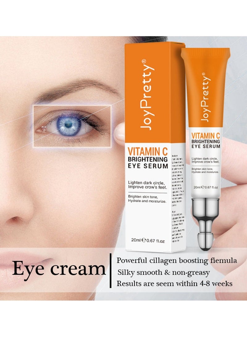 JoyPretty Vitamin C Brightening Eye Serum,Brightening Anti-Aging Eye Moisturizer,Remove Dark Circles Puffiness Under Eye Bags Fine Line,Reduce Wrinkle 20ml - Image 5
