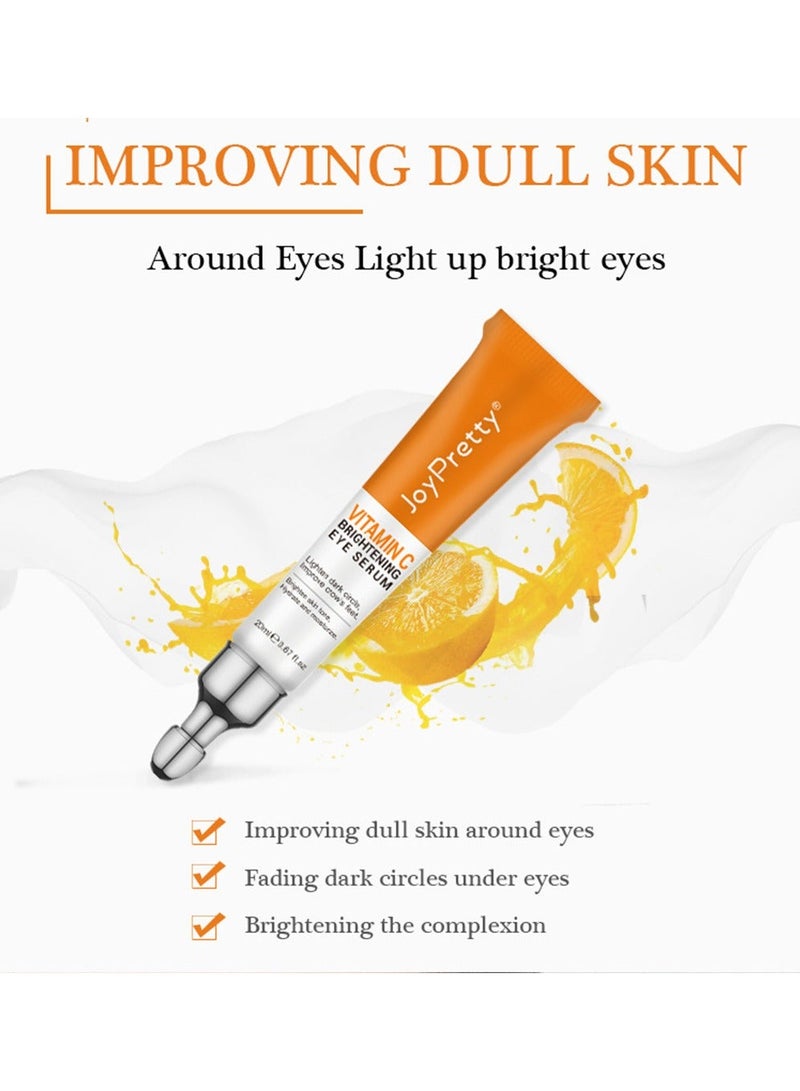 JoyPretty Vitamin C Brightening Eye Serum,Brightening Anti-Aging Eye Moisturizer,Remove Dark Circles Puffiness Under Eye Bags Fine Line,Reduce Wrinkle 20ml - Image 4
