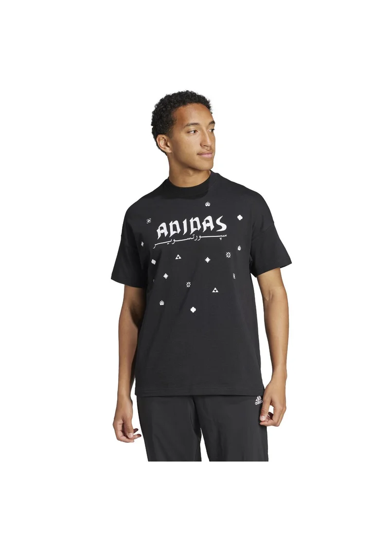 adidas تي شيرت تدريب أسود للجنسين