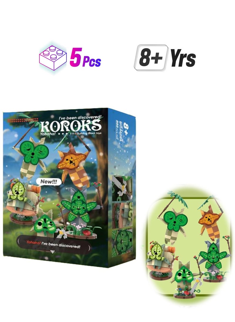 SYOSI Koroks Building Set, 5 Characters Building Block Sets for BOTW Fans, Cute Game Merch Action Figures, Toys Gifts for Fans, Kids, and Adults  - Image 1