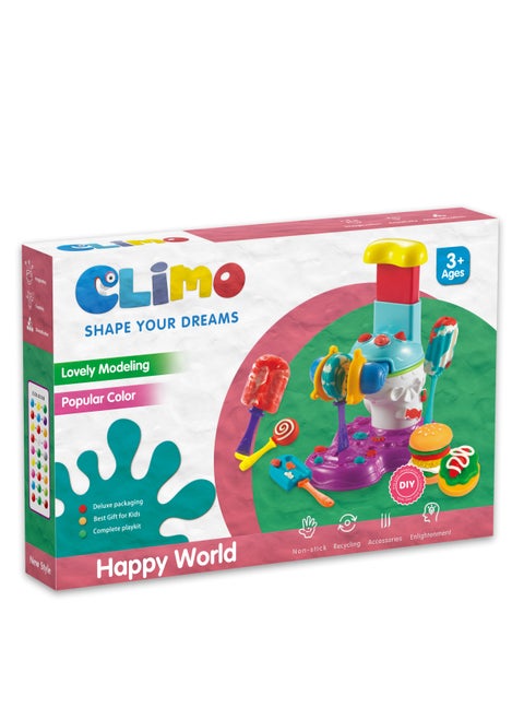 CLIMO - DIY Colorful Modelling Clay Ice Cream Machine Playset | Fun & Safe Play Dough Maker with Molds & Accessories | Creative & Educational Toy for Kids