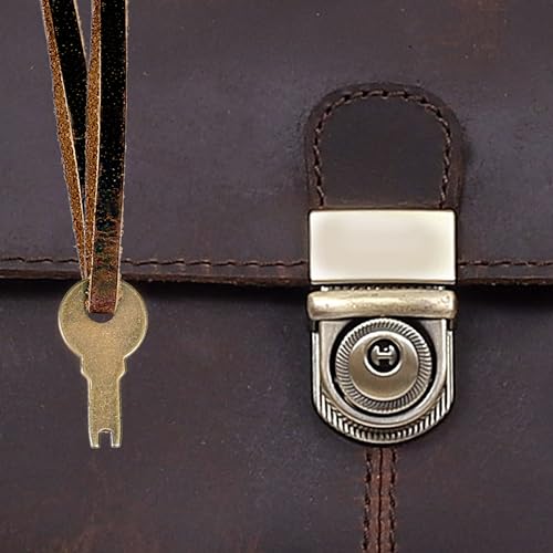 HLC Vintage Leather Briefcase Doctor Bag - Real Leather Briefcase - Style Handbag - Italian Handmade Medical Bag (brown) - Image 3