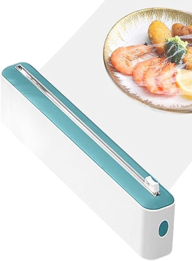 GALER Cling Film Dispenser and Cutter, Clingfilm Dispenser with Cutter UK, 2-in-1 Plastic Wrap Tin Foil Dispenser and Cutter, Cling Film Kitchen Roll Holder Dispenser for Home, Kitchen, Restaurant (Green)