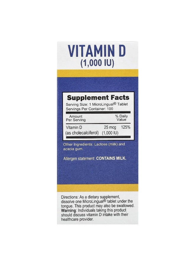 Superior Source, D3, Extra Strength, 25 mcg (1,000 IU), 100 MicroLingual® Instant Dissolve Tablets - Image 2