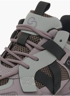 Celeste Womens Panelled Lace-Up Low Ankle Sneakers  - Image 4