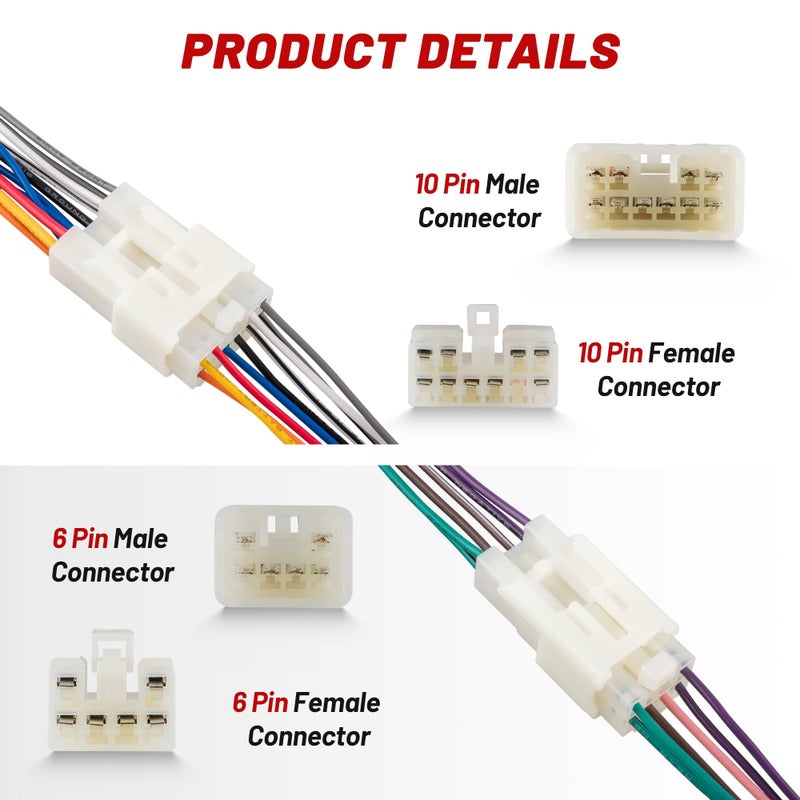 RED WOLF Stereo Harness for 1992-2019 Toyota, 2010-2019 Subaru Aftermarket Radio Wire Harness Female + Male Plug Connector Without JBL System Add Subwoofer Amplifier - Image 5