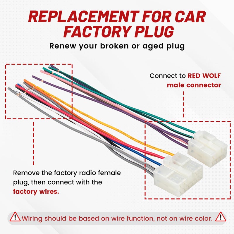RED WOLF Stereo Harness for 1992-2019 Toyota, 2010-2019 Subaru Aftermarket Radio Wire Harness Female + Male Plug Connector Without JBL System Add Subwoofer Amplifier - Image 4
