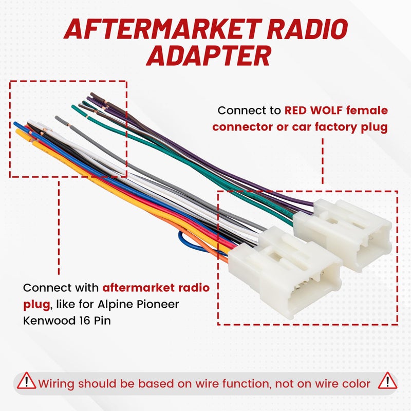 RED WOLF Stereo Harness for 1992-2019 Toyota, 2010-2019 Subaru Aftermarket Radio Wire Harness Female + Male Plug Connector Without JBL System Add Subwoofer Amplifier - Image 3