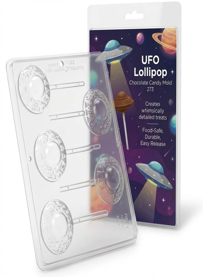 Lollipops UFO Lollipop Chocolate Candy Mold 273, 5 Cavities, 2.5" Diameter - Image 3