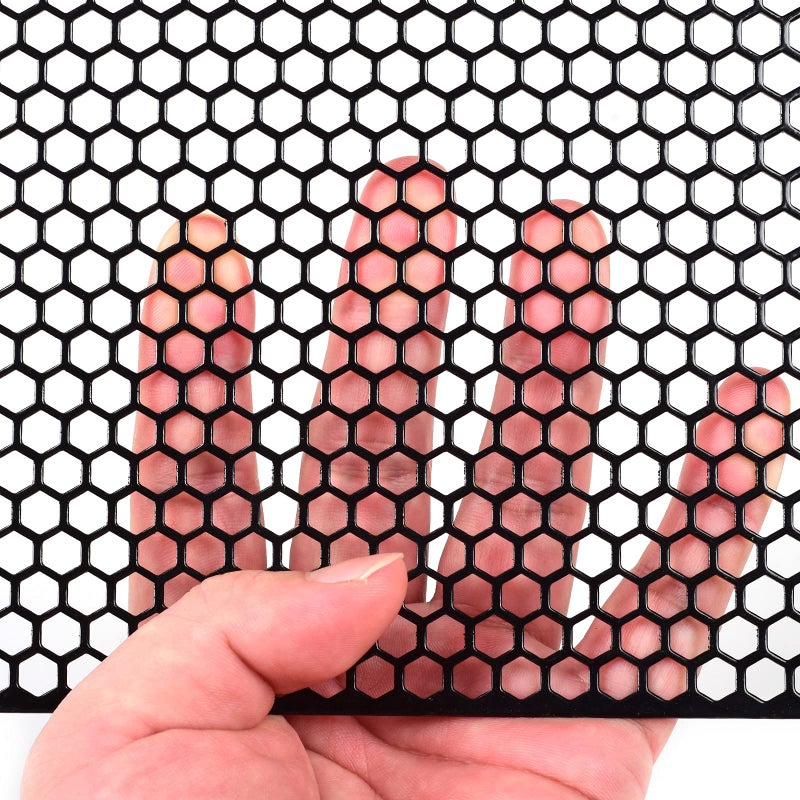 AggAuto Universal 40"x13" Car Grill Mesh - Aluminum Alloy Automotive Grille Insert Bumper Honeycomb Hole 6mm Spacing 1mm, One of the Most Multifunctional Shape Grids 100x33cm Black - Image 4