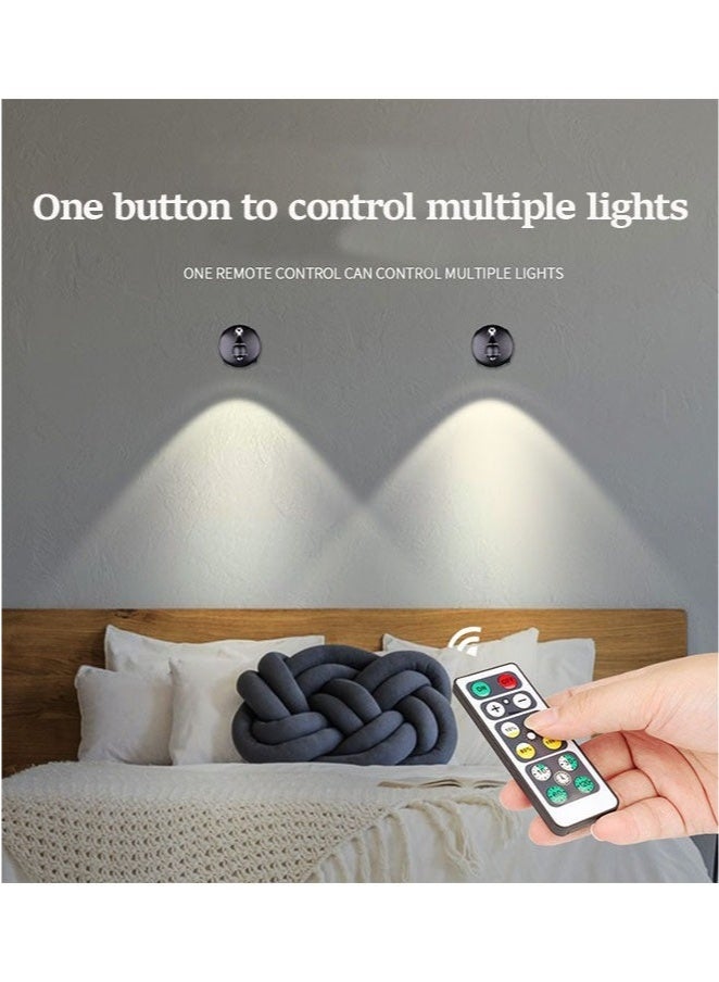 Bukela 2Pcs Wireless Spotlight for Indoor, Battery Operated LED Spotlight with Dimmable Rotatable Timer Uplight Mini Accent Lights with Remote for Wall Display Plants Painting Artwork Closet Natural White - Image 4