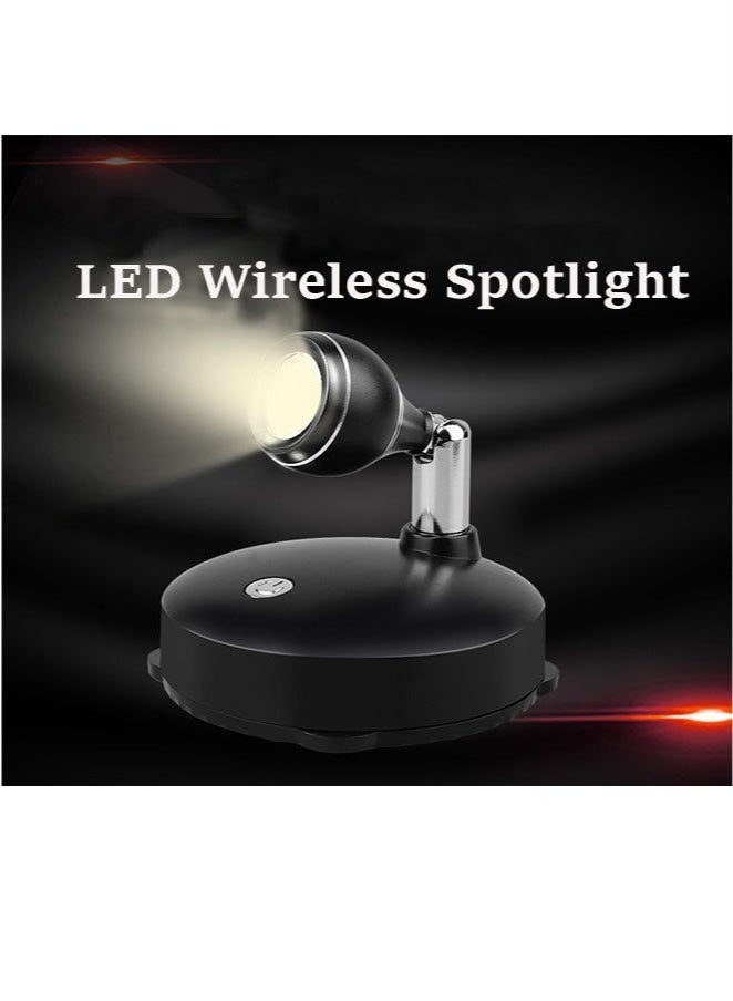 Bukela 2Pcs Wireless Spotlight for Indoor, Battery Operated LED Spotlight with Dimmable Rotatable Timer Uplight Mini Accent Lights with Remote for Wall Display Plants Painting Artwork Closet Natural White - Image 2