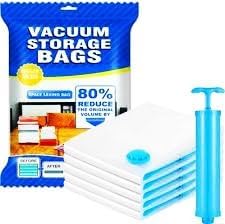 TRENDIFY4YOU Vacuum Storage Bags HandPump for Travel Vacuum Sealer Bags for Comforters Blankets Bedding Clothing bags 5 1 pcs all in Pack of 1 - Image 1
