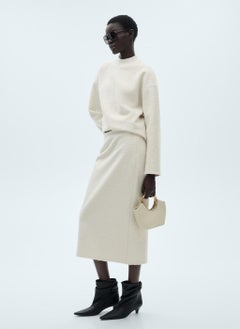MANGO Bouclé Midi-Skirt  - Image 4