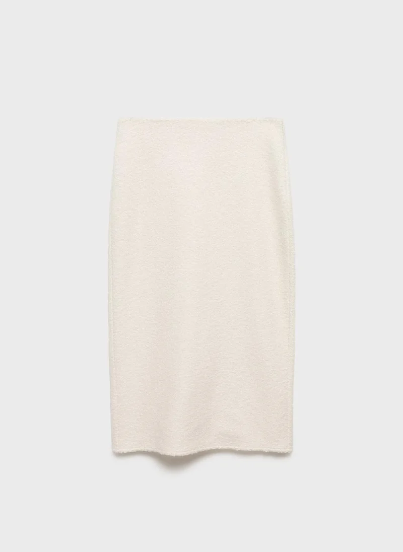 MANGO Bouclé Midi-Skirt