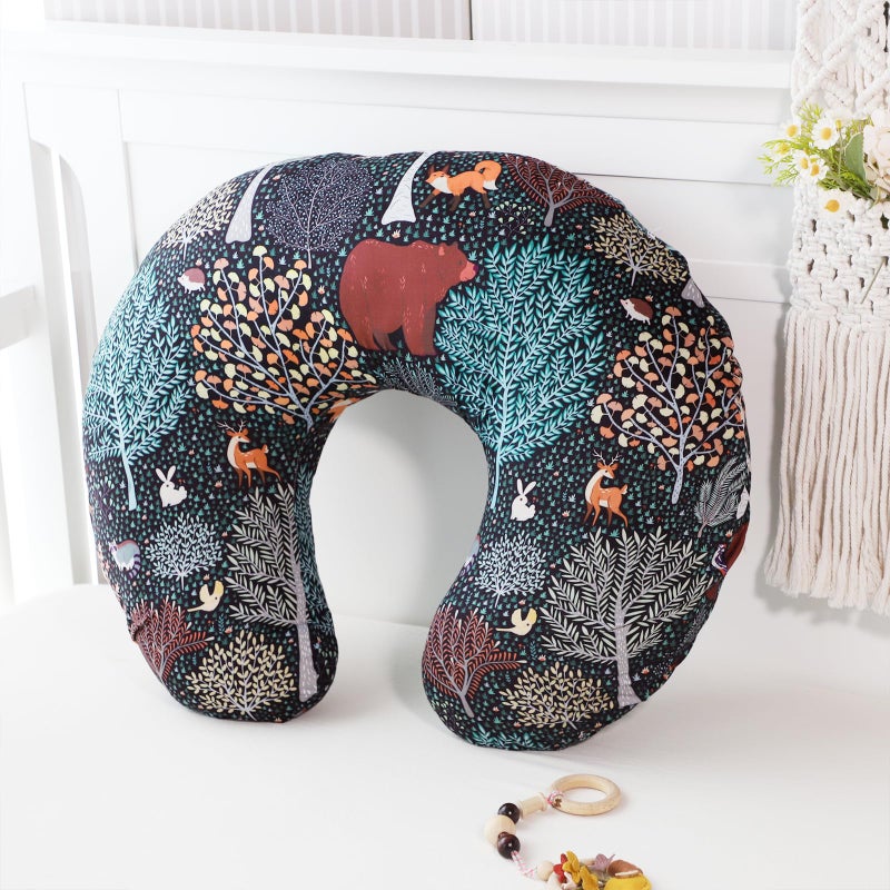 Jundetye Baby Nursing Pillow Cover, Woodland Breastfeeding Pillow Slipcover Girls Boys, Nursing Pillow Case for Newborn, Soft Fabric Fits Snug On Infant, Washable and Breathable, Animals - Image 4