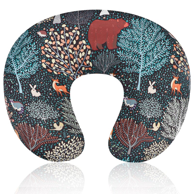 Jundetye Baby Nursing Pillow Cover, Woodland Breastfeeding Pillow Slipcover Girls Boys, Nursing Pillow Case for Newborn, Soft Fabric Fits Snug On Infant, Washable and Breathable, Animals - Image 1
