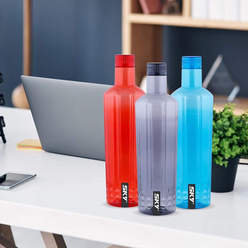 Sky Jewel Unbreakable PET Water Bottle,Set of 3,1000 ml,Multicolor - Image 5