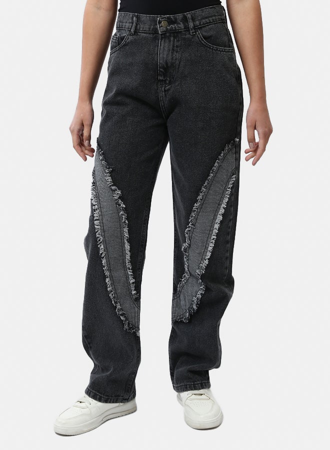 RAVIN Wide Jeans with Raw Seam Detail Jeans - Image 1