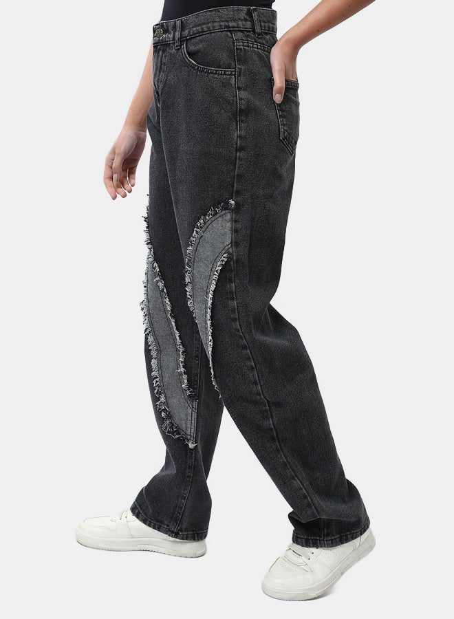 RAVIN Wide Jeans with Raw Seam Detail Jeans - Image 2