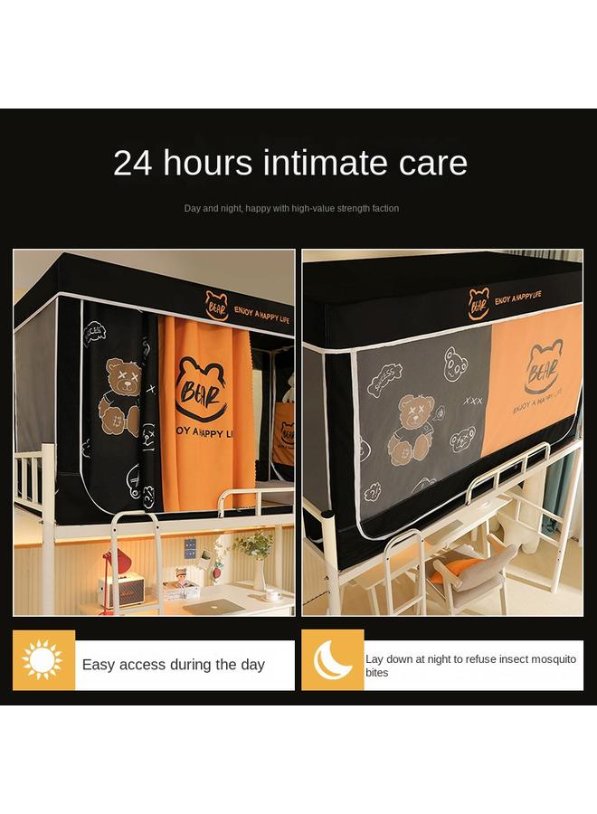 Bluejw Mosquito Net Student Dormitory Upper Bed Full Shading Lower Bed With Bracket Retractable Bed Curtain Integrated Side Door For Anti-mosquito - Image 4