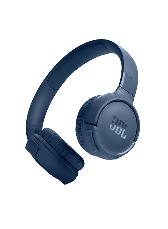 JBL Tune 520Bt Wireless On Ear Headphones Pure Bass Sound 57H Battery Hands Free Call Plus Voice Aware Multi Point Connection Lightweight And Foldable Blue - Image 1