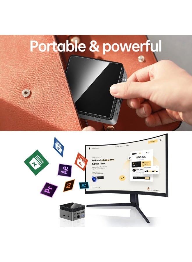 Generic Mini PC – Windows 11, Intel Celeron N5105, 8GB RAM, 256GB SSD, Compact Desktop with Dual HDMI, WiFi & Bluetooth - Image 4