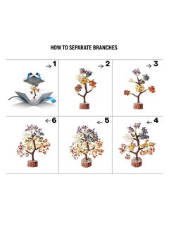Generic Seven Chakra Tree of Life, Bonsai Money Tree with Golden Wire Beads Natural Healing for Good Luck, Feng Shui Decor, Home Office Decor Showpiece Decoration Gift Item Size 10-12 Inche  - Image 2