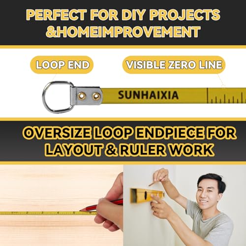 SUNHAIXIA Pi Diameter Circumference Tape Measure - Imperial & Metric 82inch/214cm, Locking Push-Button, Model A15DIY - Image 5