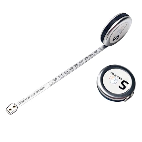 SUNHAIXIA Pi Diameter Circumference Tape Measure - Imperial & Metric 82inch/214cm, Locking Push-Button, Model A15DIY - Image 1