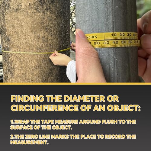SUNHAIXIA Pi Diameter Circumference Tape Measure - Imperial & Metric 82inch/214cm, Locking Push-Button, Model A15DIY - Image 4