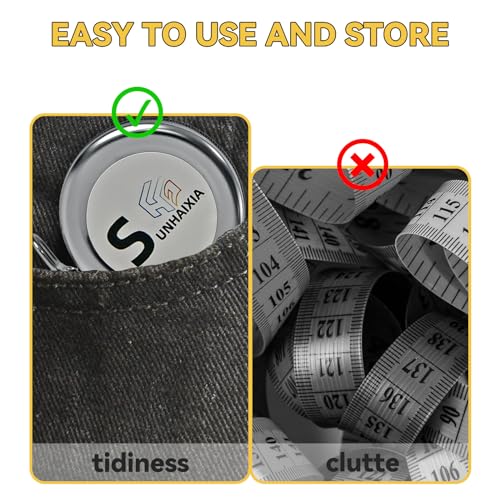 SUNHAIXIA Pi Diameter Circumference Tape Measure - Imperial & Metric 82inch/214cm, Locking Push-Button, Model A15DIY - Image 3