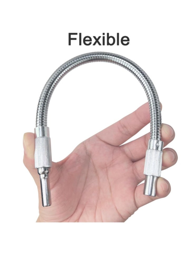 Flexible Drill Bit Extension – Yakumuz 1/4" Magnetic Hex Soft Flexible Shaft Extension For Drill - 11.8" Quick Change Hex Shank Flex Drill Bit Extension For Furniture, Computer Chassis, Cabinets