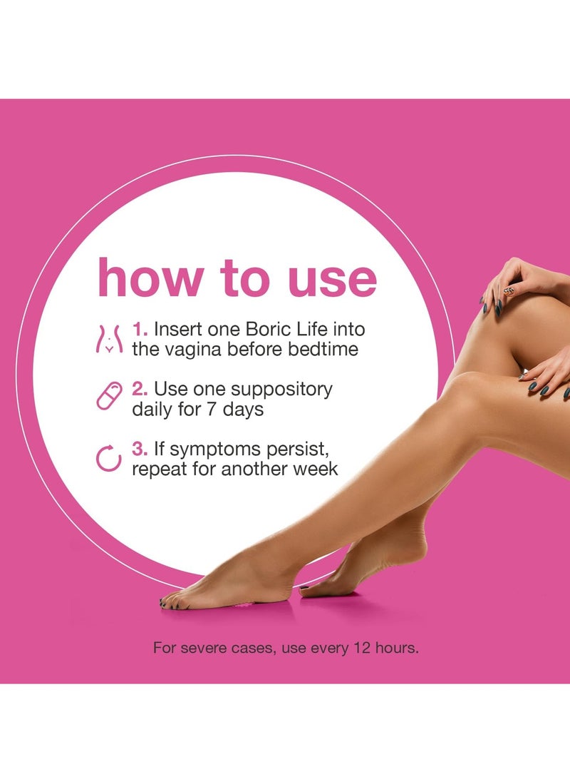 NutraBlast - Boric Life, Boric Acid 600mg - 30 Vaginal Suppositories - Image 1