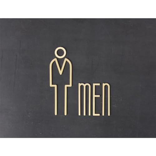 ECYC Ltd 1 Set Men and Women Restroom Signs, Brass Restroom Sign Bathroom Signs Decor Metal Toilet Symbol Sign Washroom Signage for Offices, Businesses, and Restaurants - Image 3