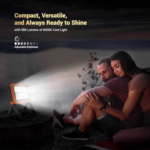 Dylect® Luxe Solar Camping Light – Portable LED for Camping, Hiking & Outdoor Use |2 in 1 Charging- Solar & USB Type-C 220v, Power Bank & Hazard Lighting| IP64 Waterproof| ABS Built (Orange) - Image 2