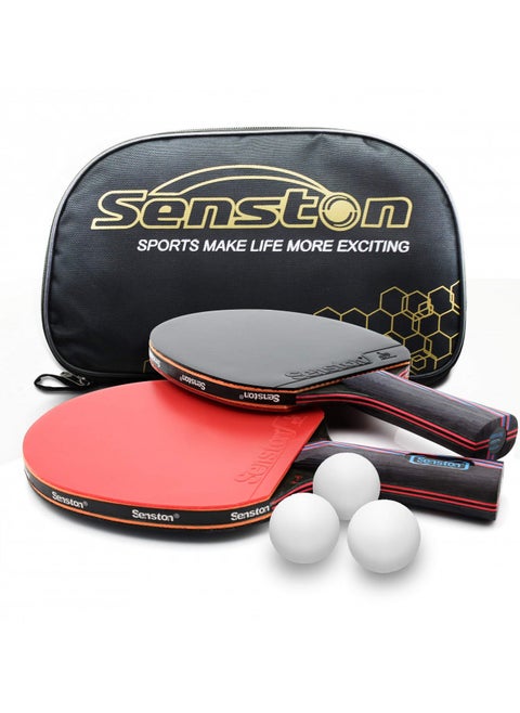 Senston Professional Table Tennis Paddles with Ping Pong Balls, Advance Intermediate Ping Pong Paddles Set of 2, Table Tennis Racket with Balls and Carry Case