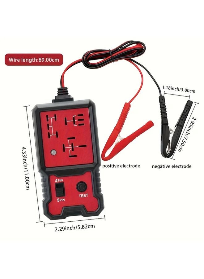 أختبار تلقائي أحمر 12 فولت للريلاي لريلات 4 دبابيس و5 دبابيس مع مشابك بطارية للاستخدام السيارات - Image 3