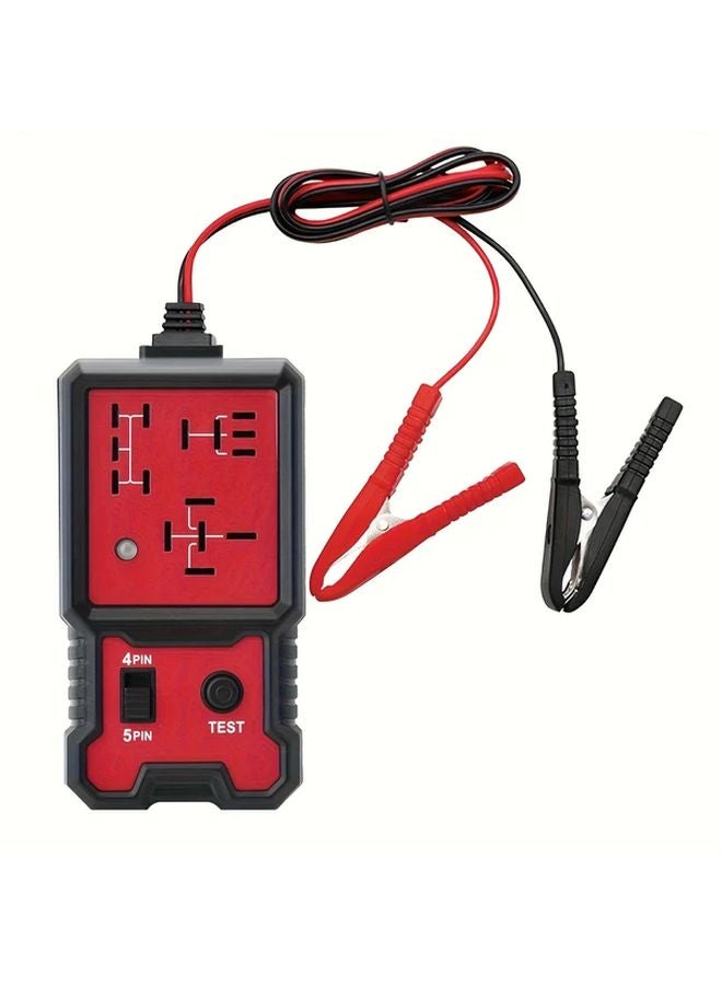 أختبار تلقائي أحمر 12 فولت للريلاي لريلات 4 دبابيس و5 دبابيس مع مشابك بطارية للاستخدام السيارات - Image 1