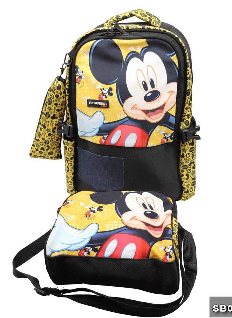 School backpack with lunch bag Size 17 model 26 Mickey Mouse