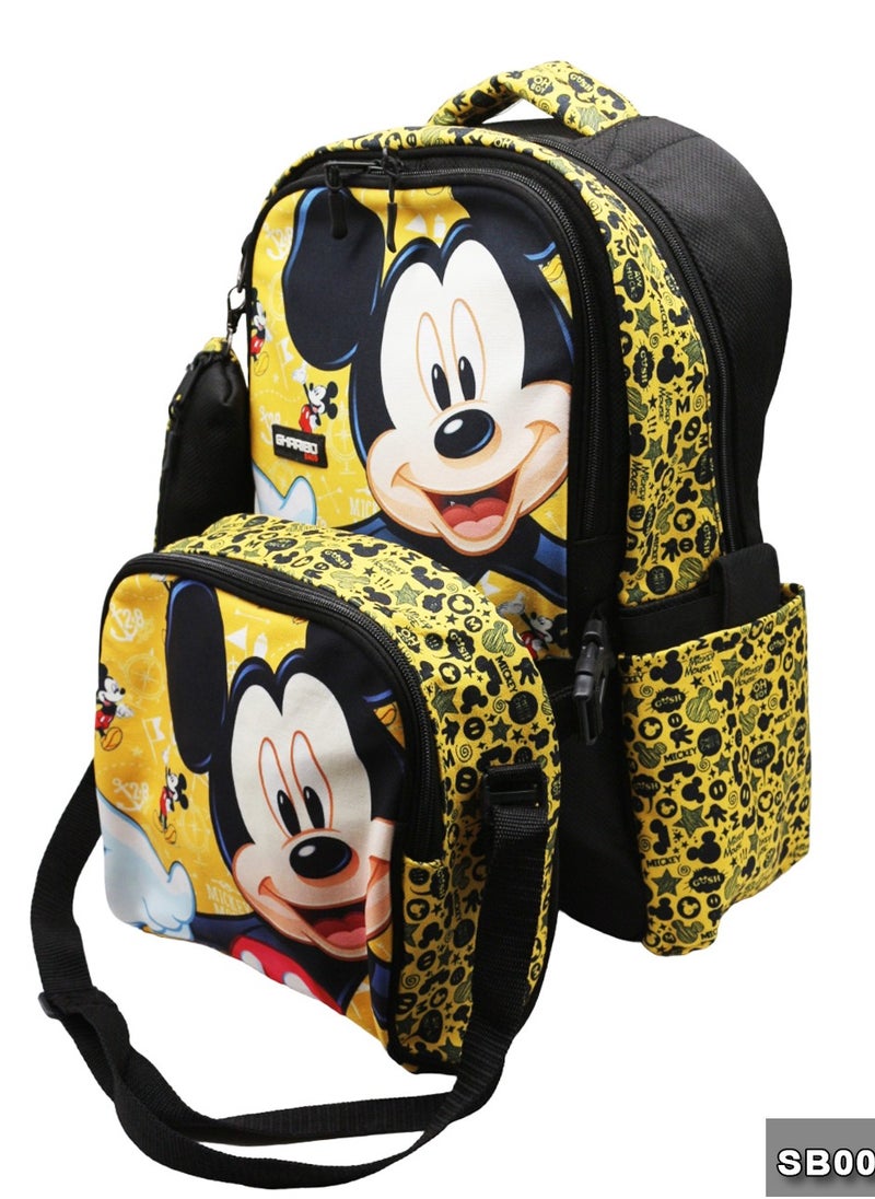 School backpack with lunch bag Size 17 model 26 Mickey Mouse